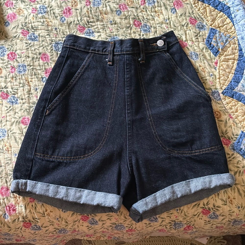 xs/s - freddies of pinewood - true denim, 1940s 1950s high waist jean shorts